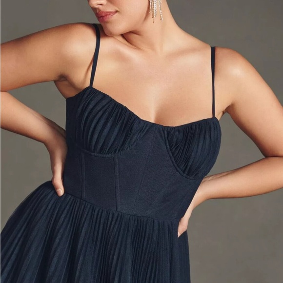 NWT Anthropologie Hutch Sweetheart Pleated Maxi Dress Size 24w - Picture 3 of 7